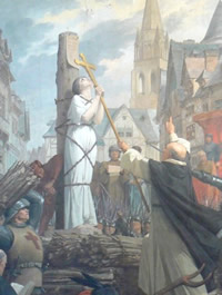 Jeanne d'Arc sur le bûcher et la religion catholique !